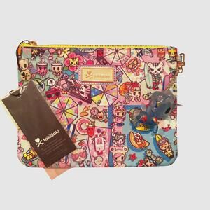 tokidoki Pool Party Zip Pouch Wristlet w/ Tag & Unicorno Charm – Rare